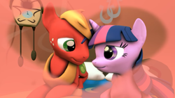 Size: 850x478 | Tagged: safe, artist:kwark85, derpibooru import, big macintosh, twilight sparkle, 3d, female, looking at each other, looking at someone, male, shipping, source filmmaker, straight, twimac