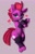 Size: 1685x2673 | Tagged: safe, artist:pabbley, derpibooru import, fizzlepop berrytwist, tempest shadow, pony, unicorn, 1 hour drawing, arm warmers, bedroom eyes, belly button, black arm warmers, black choker, black eyeshadow, black leg warmers, broken horn, choker, clothes, cute, cutie mark, ears, eye scar, eyeshadow, female, floating heart, floppy ears, gray background, green eyes, happy, heart, horn, leg warmers, looking to side, looking to the left, lying down, mare, mohawk, on side, purple coat, raised hoof, raised leg, red mane, red tail, scar, shiny skin, simple background, smiling, solo, stockings, tempestbetes, wide hips