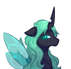 Size: 3814x3704 | Tagged: safe, artist:mynillion, derpibooru import, oc, oc only, oc:mynillion, changeling, changeling queen, changeling oc, changeling queen oc, female, glowing, glowing eyes, mare, simple background, solo, spread wings, transparent background, wings