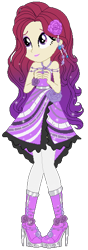 Size: 202x576 | Tagged: safe, artist:gihhbloonde, derpibooru import, oc, oc only, oc:condensed milk, equestria girls, base used, boots, clothes, dress, eyelashes, female, flower, flower in hair, high heel boots, shoes, simple background, smiling, solo, transparent background