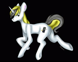 Size: 2560x2048 | Tagged: safe, derpibooru import, oc, oc only, oc:yellowglaze, pony, unicorn, black background, female, simple background, solo