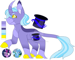 Size: 1920x1553 | Tagged: safe, artist:restlessrenegade1, derpibooru import, trixie, twilight sparkle, oc, oc only, classical unicorn, unicorn, cloven hooves, curved horn, deviantart watermark, ear fluff, ears, female, freckles, horn, leonine tail, lesbian, magical lesbian spawn, obtrusive watermark, offspring, parent:trixie, parent:twilight sparkle, parents:twixie, raised hoof, raised leg, reference sheet, shipping, simple background, smiling, solo focus, transparent background, twixie, unshorn fetlocks, watermark