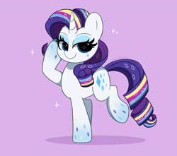 Size: 4096x3614 | Tagged: safe, artist:kittyrosie, derpibooru import, rarity, pony, unicorn, digital art, female, mare, rainbow power, smiling, solo