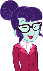 Size: 2000x3269 | Tagged: safe, artist:luckreza8, derpibooru import, rosette nebula, better together, equestria girls, twilight under the stars, clothes, female, glasses, happy, simple background, solo, transparent background, vector