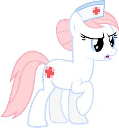 Size: 722x778 | Tagged: safe, artist:vector-brony, derpibooru import, nurse redheart, earth pony, pony, female, hat, mare, raised hoof, raised leg, simple background, solo, transparent background, vector