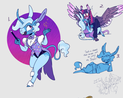 Size: 640x512 | Tagged: safe, artist:doodlebetch, derpibooru import, trixie, twilight sparkle, anthro, blushing, female, lesbian, shipping, spread wings, twixie, wide eyes, wingboner, wings