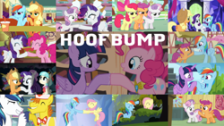 Size: 1960x1103 | Tagged: safe, derpibooru import, edit, edited screencap, editor:quoterific, screencap, apple bloom, applejack, art vandelhay, carrot cake, coco pommel, fluttershy, maybelline, pinkie pie, rainbow dash, rarity, scootaloo, shining armor, sweetie belle, twilight sparkle, twilight sparkle (alicorn), uptown clover, viola (character), alicorn, earth pony, pegasus, pony, unicorn, castle sweet castle, crusaders of the lost mark, flight to the finish, forever filly, games ponies play, made in manehattan, princess twilight sparkle (episode), spice up your life, spike at your service, the one where pinkie pie knows, the saddle row review, top bolt, applejack's hat, bow, bucket, cowboy hat, cutie mark crusaders, element of laughter, element of magic, eyes closed, female, filly, food, golden oaks library, hat, honey curls, hoofbump, ice cream, male, mane six, mare, mare e. lynn, open mouth, stallion, twilight's castle, vino veritas