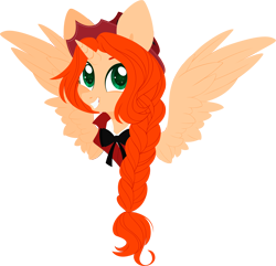 Size: 5000x4829 | Tagged: safe, artist:belka-sempai, derpibooru import, oc, oc only, pegasus, pony, braid, commission, happy, hat, pegasus oc, simple background, solo, transparent background