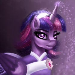 Size: 3169x3174 | Tagged: safe, artist:stormystica, derpibooru import, twilight sparkle, twilight sparkle (alicorn), alicorn, pony, the last problem, clothes, coronation dress, dress, female, looking at you, second coronation dress, solo