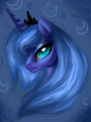 Size: 3120x4160 | Tagged: safe, artist:stormystica, derpibooru import, princess luna, alicorn, pony, bust, female, filly, solo, woona, younger