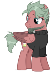 Size: 1280x1765 | Tagged: safe, artist:bebraveforme, derpibooru import, oc, pegasus, pony, clothes, male, simple background, solo, stallion, sweater, transparent background, two toned wings, wings