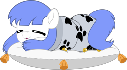 Size: 5000x2767 | Tagged: safe, artist:jhayarr23, derpibooru import, oc, oc only, oc:snow pup, pegasus, pony, blanket, blanket burrito, commission, cutie mark, eyes closed, female, high res, mare, pillow, simple background, sleeping, solo, three quarter view, transparent background, ych result