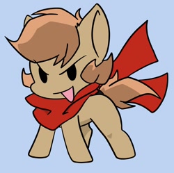 Size: 1328x1323 | Tagged: safe, artist:larrykitty, derpibooru import, oc, oc:himmel, earth pony, clothes, colt, friday night funkin', male, scarf, stylized