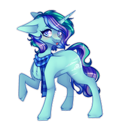 Size: 1503x1539 | Tagged: safe, artist:honeybbear, derpibooru import, oc, pony, unicorn, clothes, female, mare, scarf, simple background, solo, transparent background