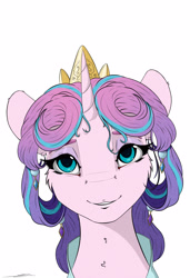 Size: 2400x3500 | Tagged: safe, artist:skitsroom, princess flurry heart, alicorn, pony, female, looking at you, older, older flurry heart, simple background, smiling, smiling at you, white background