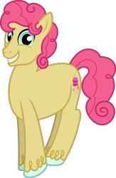 Size: 750x1150 | Tagged: safe, artist:amrasfelagund, ponerpics import, oc, oc only, oc:pinata apple, earth pony, pony, deleted from derpibooru, description is relevant, friendship is magic: the next generation, male, offspring, parent:big macintosh, parent:sugar belle, parents:sugarmac, simple background, solo, trans boy, transgender, transparent background