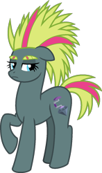 Size: 716x1216 | Tagged: safe, artist:amrasfelagund, ponerpics import, oc, oc only, oc:carbonado effect, earth pony, pony, deleted from derpibooru, description is relevant, ears, floppy ears, friendship is magic: the next generation, headcanon in the description, magical lesbian spawn, offspring, parent:maud pie, parent:trixie, parents:mauxie, simple background, solo, transparent background