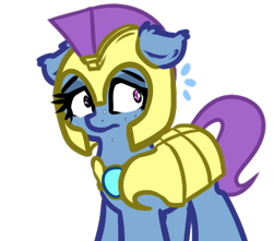 Size: 455x403 | Tagged: safe, artist:neuro, oc, oc only, earth pony, pony, armor, ear down, female, guardsmare, helmet, mare, nervous, royal guard, royal guard armor, shrunken pupils, simple background, solo, sweat, transparent background