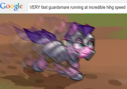 Size: 792x554 | Tagged: safe, alternate version, artist:neuro, oc, oc only, earth pony, pony, armor, blurry, chainmail, female, guardsmare, helmet, mare, meme, royal guard, running, solo, speed blur, very fast doggo running at incredible hihg speed