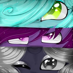 Size: 1080x1080 | Tagged: safe, artist:tessa_key_, derpibooru import, oc, oc only, earth pony, pony, unicorn, bust, close-up, earth pony oc, hair over one eye, horn, one eye closed, unicorn oc, wink