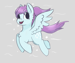 Size: 5516x4601 | Tagged: safe, artist:backgroundpony#f352, derpibooru import, oc, oc only, pegasus, cute, digital art, fluffy, flying, ponytail, simple background, simple shading, wings