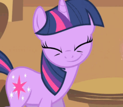 Size: 592x516 | Tagged: safe, derpibooru import, screencap, twilight sparkle, unicorn twilight, pony, unicorn, a bird in the hoof, >:), evil grin, eyes closed, female, glowing horn, grin, horn, magic, mare, ominous, pure unfiltered evil, rapeface, smiling, smirk, solo
