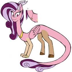 Size: 3000x3000 | Tagged: safe, artist:chelseawest, derpibooru import, oc, draconequus, hybrid, female, interspecies offspring, offspring, parent:discord, parent:princess cadance, parents:discodance, simple background, solo, transparent background