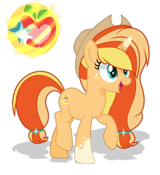 Size: 1280x1404 | Tagged: safe, artist:starshinesentry07, derpibooru import, oc, oc only, pony, unicorn, base used, cowboy hat, female, hat, mare, offspring, parent:applejack, parent:sunburst, parents:appleburst, simple background, solo, transparent background