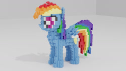 Size: 1280x720 | Tagged: safe, artist:awesomeaustinv, derpibooru import, rainbow dash, pegasus, pony, 3d, female, lego, lego pony, mare, shadow, solo, spread wings, wings