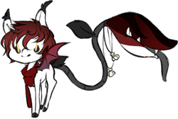 Size: 420x282 | Tagged: safe, artist:ad-opt, artist:php110, ponerpics import, oc, oc only, hybrid, monster pony, original species, piranha plant pony, plant pony, undead, vampire, vampony, collaboration, augmented tail, bat wings, clothes, colored hooves, fangs, garlic, jewelry, necklace, plant, scarf, simple background, slit eyes, smiling, tongue out, transparent background, wings