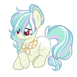 Size: 2000x2000 | Tagged: safe, artist:php110, ponerpics import, oc, oc only, earth pony, pony, crossed arms, earth pony oc, eyelashes, female, hair bun, mare, neckerchief, prone, simple background, solo, speedpaint available, transparent background