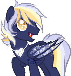 Size: 589x633 | Tagged: safe, artist:lr-studios, artist:php110, ponerpics import, oc, oc only, oc:star streak, bat pony, pony, collaboration, base used, bat pony oc, bat wings, jewelry, male, necklace, open mouth, raised hoof, raised leg, simple background, slit eyes, solo, stallion, transparent background, wings