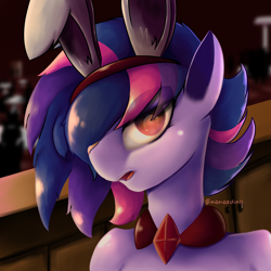 Size: 1366x1366 | Tagged: safe, artist:nanazdina, derpibooru exclusive, derpibooru import, twilight sparkle, anthro, bunny ears, cute, diamond, digital art, ibispaint x, nightclub, twiabetes