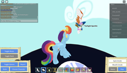 Size: 1440x837 | Tagged: safe, derpibooru import, screencap, rainbow dash, pegasus, pony, female, flying, mare, roblox, wings