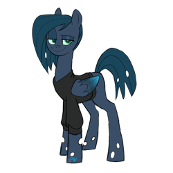 Size: 2000x2000 | Tagged: safe, artist:chelseawest, derpibooru import, oc, oc only, changepony, hybrid, clothes, dreamworks face, high res, interspecies offspring, offspring, parent:queen chrysalis, parent:star hunter, shirt, simple background, solo, transparent background