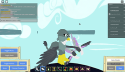 Size: 1440x837 | Tagged: safe, derpibooru import, screencap, gabby, griffon, female, roblox, solo focus, spread wings, wings