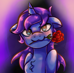 Size: 2095x2069 | Tagged: safe, artist:nanazdina, derpibooru exclusive, derpibooru import, princess luna, anthro, blushing, commission, cute, doodle, female, filly, flower, holiday, ibispaint x, lunabetes, lunadoodle, rose, valentine's day, woona, ych example, younger, your character here