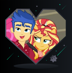 Size: 1280x1284 | Tagged: safe, artist:3d4d, derpibooru import, flash sentry, sunset shimmer, better together, cheer you on, equestria girls, female, flashimmer, holiday, male, shipping, straight, valentine's day, valentine's day card