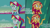 Size: 1986x1117 | Tagged: safe, derpibooru import, edit, edited screencap, editor:quoterific, screencap, rainbow dash, sunset shimmer, human, equestria girls, equestria girls series, spring breakdown, spoiler:eqg series (season 2), angry, argument, female, hat, open mouth, solo, teeth