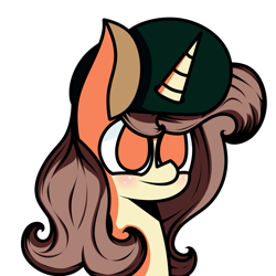 Size: 2500x2500 | Tagged: safe, artist:hymyt2, derpibooru import, oc, oc only, oc:hymyt, pony, unicorn, blushing, bust, female, hat, horn, mare, no pupils, simple background, solo, transparent background