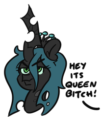 Size: 500x600 | Tagged: safe, artist:threetwotwo32232, derpibooru import, queen chrysalis, changeling, changeling queen, female, simple background, transparent background, vulgar