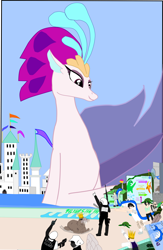 Size: 1280x1968 | Tagged: safe, artist:oceanrailroader, derpibooru import, queen novo, seapony (g4), my little pony: the movie, female, giantess, macro, solo