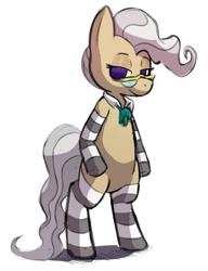 Size: 629x820 | Tagged: safe, artist:hitsuji, derpibooru import, mayor mare, earth pony, pony, bipedal, clothes, female, glasses, looking at you, mare, simple background, socks, solo, striped socks, white background