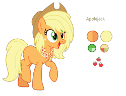 Size: 1720x1312 | Tagged: safe, artist:prismborealisdash, derpibooru import, applejack, earth pony, pony, alternate hairstyle, applejack's hat, base used, clothes, cowboy hat, cutie mark, female, freckles, hat, mare, missing cutie mark, raised hoof, raised leg, reference sheet, simple background, solo, transparent background