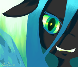 Size: 700x600 | Tagged: safe, artist:f-sonic, artist:soina, derpibooru import, queen chrysalis, changeling, changeling queen, bust, female, portrait, solo, wingding eyes