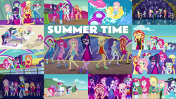 Size: 1974x1112 | Tagged: safe, derpibooru import, edit, edited screencap, editor:quoterific, screencap, applejack, fluttershy, pinkie pie, rainbow dash, rarity, sci-twi, sunset shimmer, twilight sparkle, human, better together, equestria girls, forgotten friendship, i'm on a yacht, spring breakdown, barefoot, beach, cap, clothes, crossed arms, feet, flutterfeet, glasses, hat, humane five, humane seven, humane six, looking at you, open mouth, rarity is not amused, sci-twi is not amused, ship, solo, swimsuit, unamused