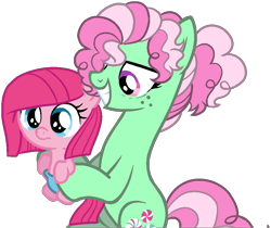 Size: 895x751 | Tagged: safe, artist:nakkry, derpibooru import, minty, pony, g3, baby, baby pinkie pie, baby pony, g3 to g4, generation leap, simple background, transparent background