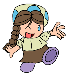 Size: 580x620 | Tagged: safe, artist:tonytoad52, derpibooru import, heidi hay, human, blouse, clothes, cute, excited, female, happy, heidibetes, humanized, one eye closed, open mouth, purple shoes, shirt, shoes, simple background, skirt, super mario bros., toadette, toadified, white background