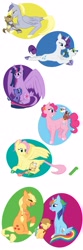 Size: 1536x4641 | Tagged: safe, artist:courtpoiuy, derpibooru import, applejack, derpy hooves, fluttershy, pinkie pie, rainbow dash, rarity, twilight sparkle, twilight sparkle (alicorn), oc, oc:fizzling cider, oc:jewel thief, oc:melody, oc:midnight glam, oc:present delivery, oc:twisty pie, alicorn, dracony, dragon, earth pony, griffon, hybrid, pegasus, pony, unicorn, appledash, female, interspecies offspring, lesbian, magical lesbian spawn, mane six, offspring, older, parent:applejack, parent:derpy hooves, parent:discord, parent:doctor whooves, parent:flash sentry, parent:fluttershy, parent:gilda, parent:greta, parent:rainbow dash, parent:rarity, parent:spike, parent:twilight sparkle, parents:appledash, parents:discoshy, parents:doctorderpy, parents:flashlight, parents:sparity, shipping