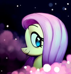 Size: 1190x1230 | Tagged: safe, artist:leynovi, derpibooru import, fluttershy, pegasus, pony, abstract background, bust, colored pupils, cute, daaaaaaaaaaaw, female, looking at you, mare, portrait, profile, shyabetes, smiling, solo